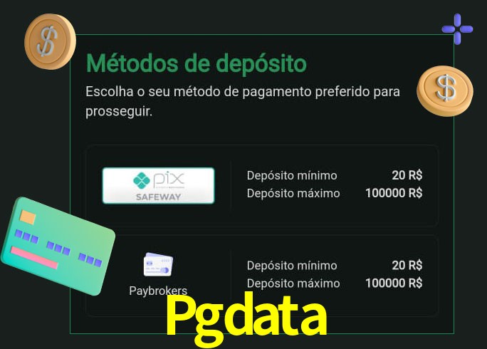 O cassino Pgdata oferece uma grande variedade de métodos de pagamento